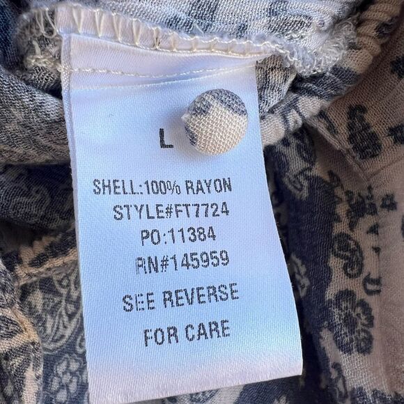 Dressforum Los Angeles Boho Patchwork Print Rayon Blouse L - Picture 9 of 11